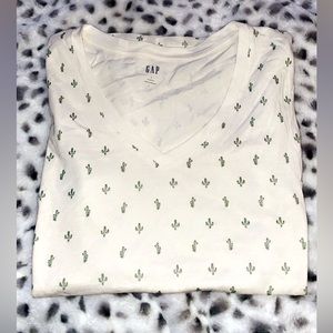 cream to white colored shirt with adorable cactus print!